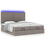 VidaXL Cadre de lit ottoman avec matelas taupe 200x200cm tissu