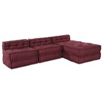 vidaXL Canapé modulaire 4 Pièces Marron tissu