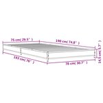 vidaXL Cadre de lit chêne marron 75x190 cm bois d'ingénierie et métal