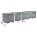 vidaXL Lit surélevé de jardin Acier galvanisé 400x80x77 cm Gris