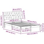 vidaXL Cadre de lit avec tête de lit rembourrée Blanc 120 x 190 cm