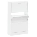 vidaXL Armoire à chaussure Blanc brillant 63x24x103 cm Bois ingénierie