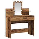 Coiffeuse vidaXL avec miroir et lumières LED en bois vieilli et bois aggloméré