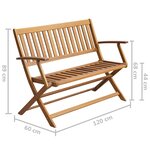 vidaXL Banc de jardin avec coussin 120 cm Bois d'acacia massif