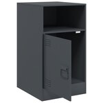 vidaXL Table de chevet anthracite 34 5x39x62 cm acier