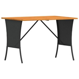 vidaXL Table de jardin avec dessus en bois d'acacia noir 105x75x72 cm