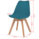 vidaXL Chaises à manger lot de 6 Turquoise Plastique