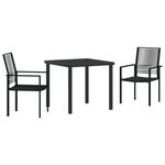 vidaXL Ensemble de jardin de 3 pièces en rotin noir