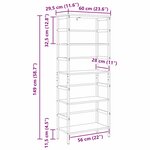 vidaXL Étagère Chêne Sonoma 60 x 29 5 x 149 cm Bois d'ingénierie