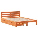 vidaXL Cadre de lit sans matelas cire marron 160x200cm bois pin massif