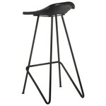 vidaXL Tabourets de bar lot de 4 noir cuir véritable
