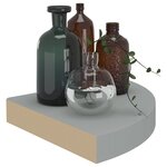 vidaXL Étagère d'angle flottante gris 25x25x3 8 cm MDF