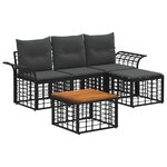 vidaXL Ensemble de canapés d'extérieur 5 pc Noir et Gris foncé