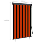 vidaXL Store roulant d'extérieur 120x250 cm Orange et marron