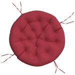 vidaXL Coussin rond rouge bordeaux Ø 100 x11 cm tissu oxford