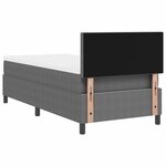 vidaXL Lit à Sommier avec Matelas & Lumière LED Gris 80x200 cm Tissu en velours côtelé
