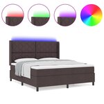 vidaXL Lit à ressorts avec matelas Marron foncé 180 x 200 cm tissu