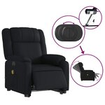 vidaXL Fauteuil inclinable de massage électrique noir similicuir