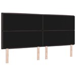 vidaXL Tête de lit LED avec bandes LED Marron foncé 200 cm tissu