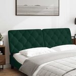 vidaXL Coussin de tête de lit vert foncé 160 cm velours