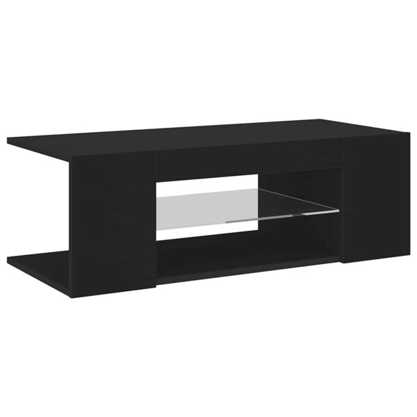 vidaXL Meuble TV avec lumières LED Noir 90x39x30 cm