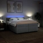 vidaXL Sommier à lattes de lit avec matelas Gris clair 200x200cm Tissu