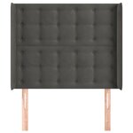 vidaXL Tête de lit avec oreilles Gris foncé 83x16x118/128 cm Velours