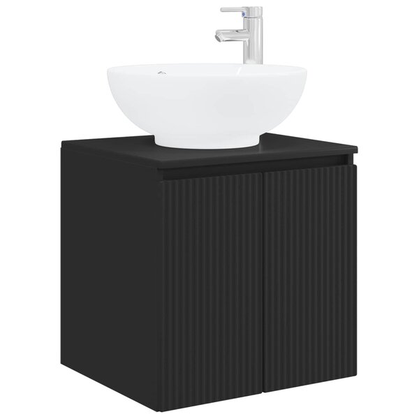 vidaXL Vanité de lavabo mural Noir 49 5 x 44 5 x 65 cm