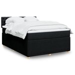 vidaXL Sommier à lattes de lit avec matelas Noir 140x190 cm Tissu