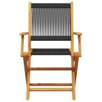 vidaXL Chaises de jardin pliantes lot de 8 noir bois d'acacia massif