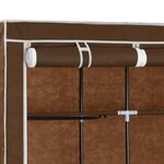 vidaXL Armoire avec compartiments et barres Marron 150x45x175 cm Tissu
