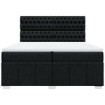 vidaXL Sommier à lattes de lit avec matelas Noir 200x200 cm Tissu