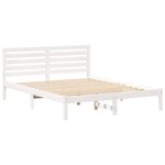 vidaXL Cadre de lit avec tête de lit Blanc 160 x 200 cm Pin massif