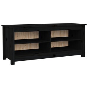 vidaXL Banc à chaussures Noir 110x38x45 5 cm Bois de pin massif