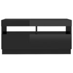 Vidaxl meuble tv avec lumières led noir brillant 80x35x40 cm
