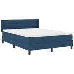 vidaXL Lit à ressorts avec matelas Bleu foncé 200 x 160 cm Polyester