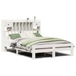 vidaXL Lit bibliothèque sans matelas blanc 140x200 cm bois pin massif
