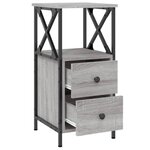 vidaXL Table de chevet sonoma gris 34x35 5x70 cm bois d'ingénierie
