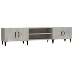 vidaXL Meuble TV gris béton 180x31 5x40 cm bois d'ingénierie