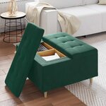 vidaXL Pouf de rangement Vert foncé 80 x 80 x 45 cm Velours