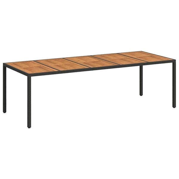 vidaXL Table de Jardin Noir polyrotin