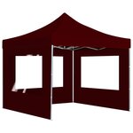 vidaXL Tente de réception pliable avec parois Aluminium 3x3 m Bordeaux