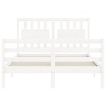vidaXL Cadre de lit sans matelas blanc 140x200 cm bois massif