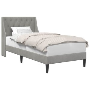 vidaXL Cadre de lit avec tête de lit Gris clair 100 x 200 cm Velours