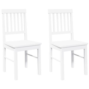 vidaXL Chaises à manger 2 Pièces blanc bois massif caoutchouc