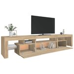 vidaXL Meuble TV avec lumières LED Chêne sonoma 215x36 5x40 cm