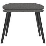vidaXL Chaise de relaxation avec tabouret Gris foncé Tissu
