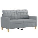 vidaXL Ensemble de canapés 3 Pièces coussins gris clair tissu