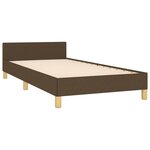 vidaXL Cadre de lit avec tête de lit marron foncé 90x200 cm Tissu