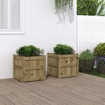 vidaXL Jardinières 2 Pièces bois de pin imprégné